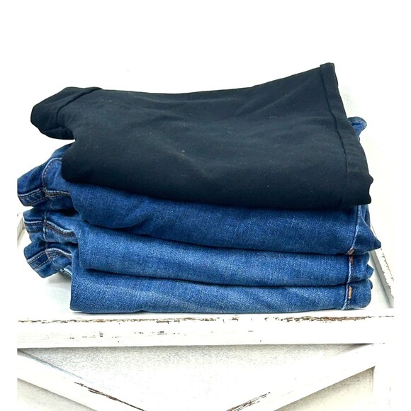4 Pairs Womens 12p 1 Charter Club Black Pants 3 Old Navy Jeans Boot Cut Skinny - Picture 2 of 12